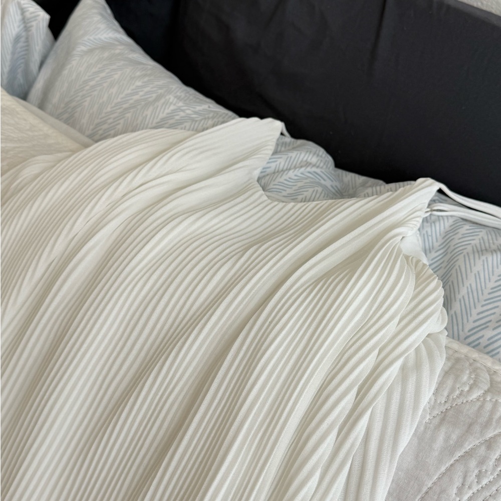 She + Sky White Pleated Dress